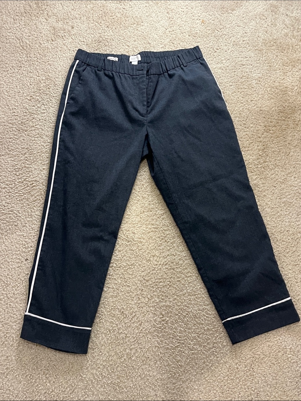 LOFT Gray Straight Original Trousers
